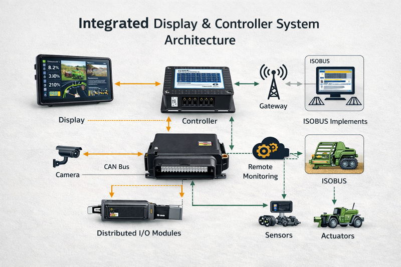 Integrated Display and Controller Systems for Harvesters