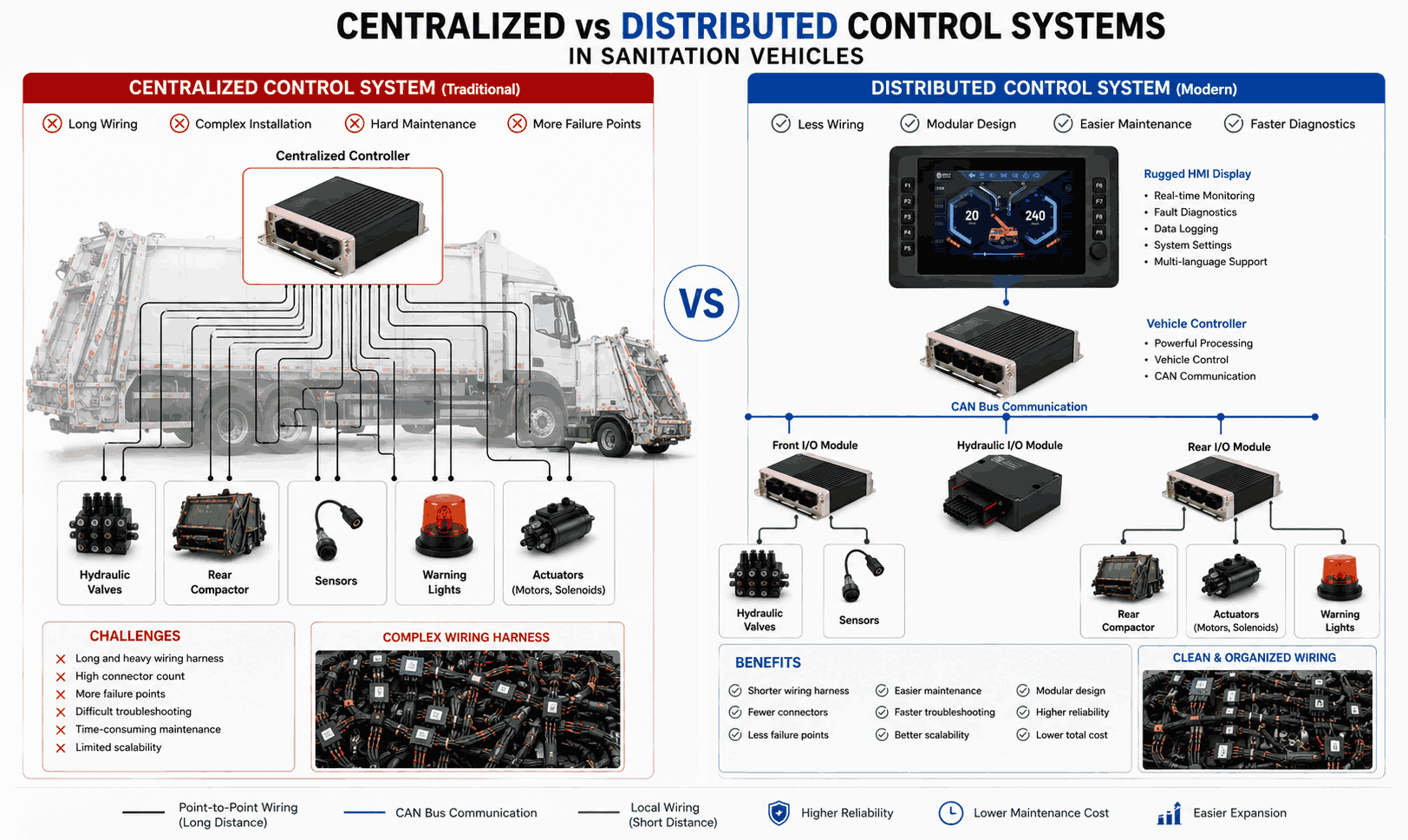 Centralized vs Distributed Control Systems in Sanitation Vehicles