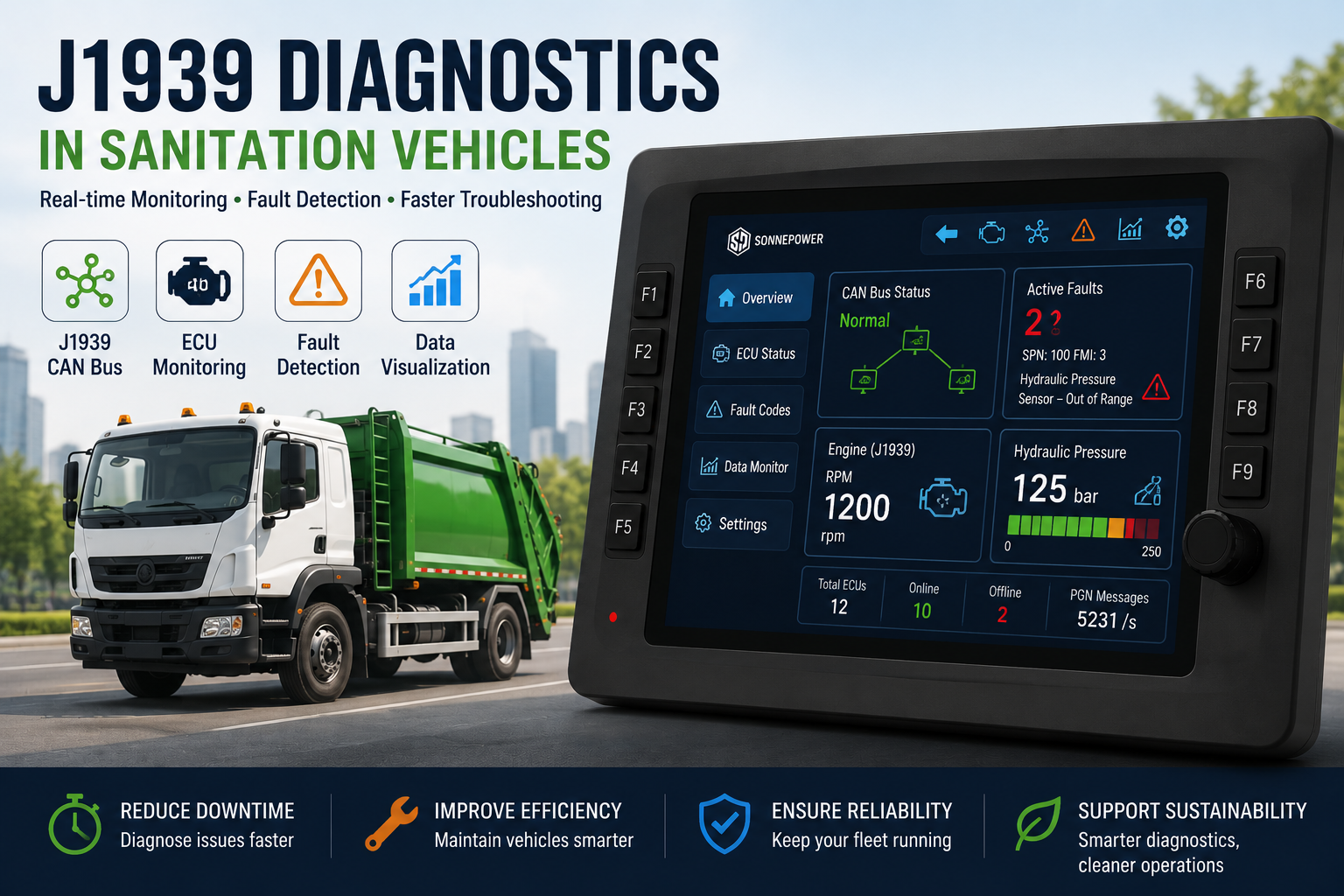J1939 Diagnostics in Sanitation Vehicles