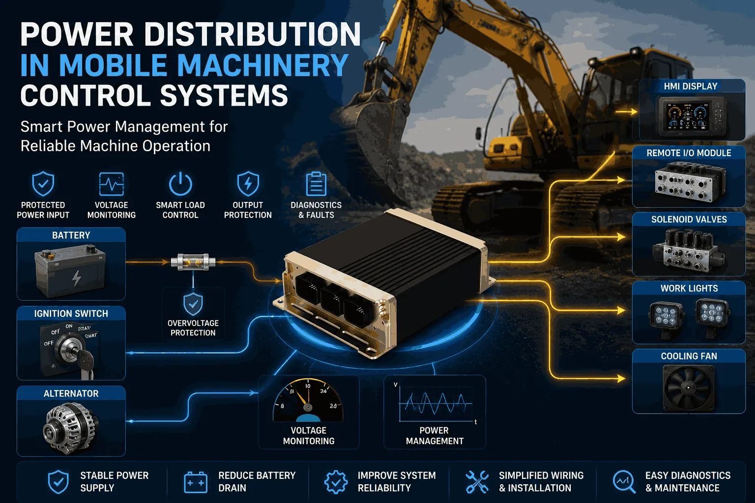 Power Distribution in Mobile Machinery Control Systems